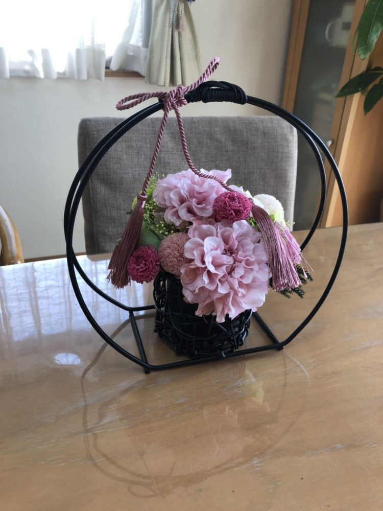 和風プリザーブドアレンジ①0318