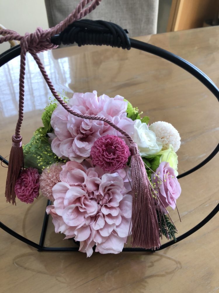 和風プリザーブドアレンジ②0318