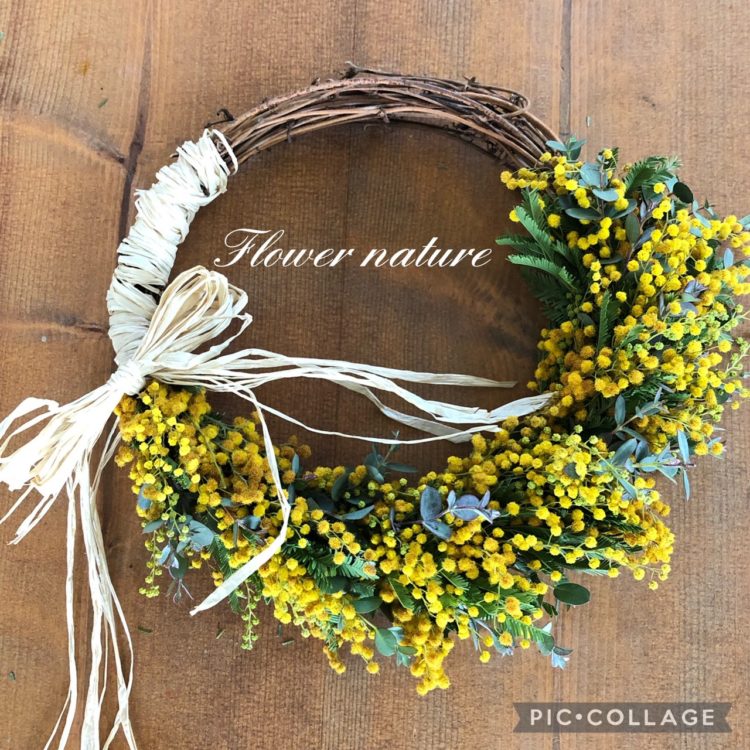 ミモザのリースアレンジメント①