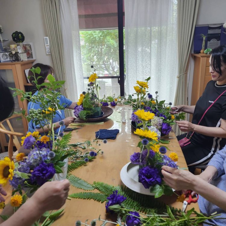 Yellow×purpleでビビッドなフレッシュアレンジメント⑤