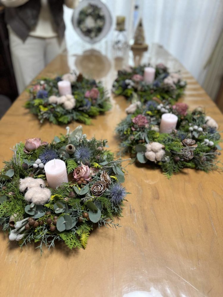 12月のChristmasレッスン［生花コース・クリスマス］②